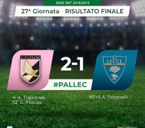 Palermo-Lecce 2-1 e ripreso il secondo posto (VIDEO)