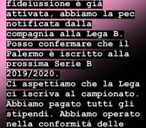 Tuttolomondo: “Palermo iscritto , attendiamo conferma Lega” Tuttolomondo: “Palermo iscritto , attendiamo conferma Lega”