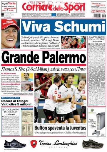 gazzetta milan-palermo 0-2